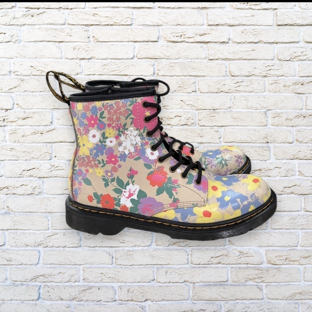 Dr. Martens 1460 Combat Boots Youth 5 W or 4 M Mash Up Floral Retro 90s - Picture 4 of 9